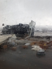 Новости  - На трассе Казань-Челны перевернулась фура