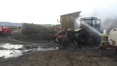 Накануне в Лениногорском районе сгорел трактор