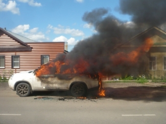 В Татарстане взорвался Nissan с газовыми баллонами